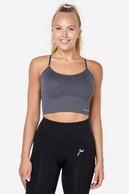 Grey Power Seamless Top - for dame - Famme - Crop Top